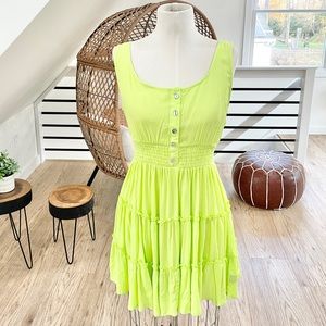 NWT S L Lime green light weight,  flowy girly cottage vibes dress